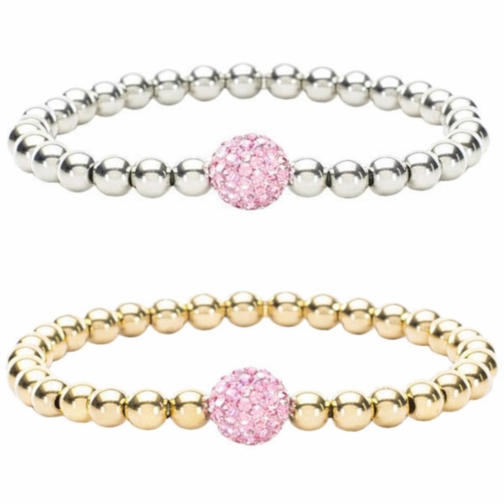 Hand Crafted Pink Frosted Bead Bracelets - Picture 3 of 5